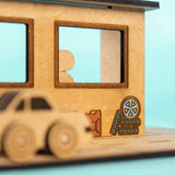 Crateit Town Wooden Leksak City Gas Station