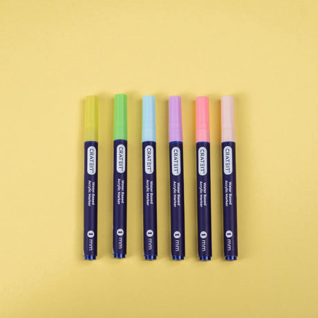 Crateit Pastel Markörer 1mm 6 Pack
