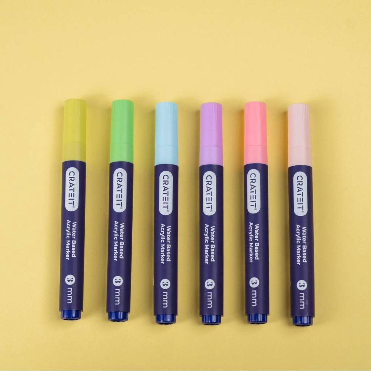 Crateit Pastel Markörer 3mm 6 Pack