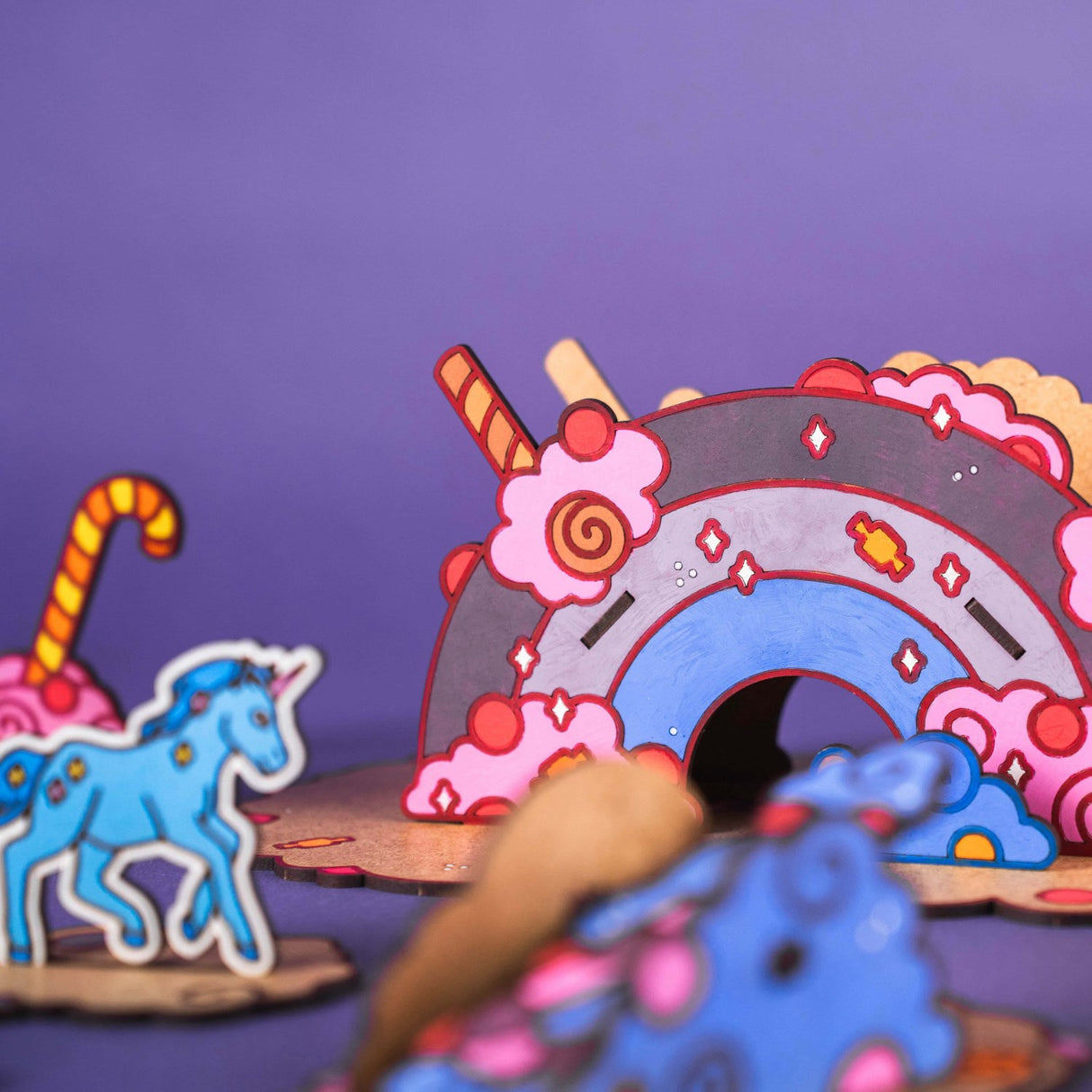Crateit Unicorn Wooden Leksak Candy Land
