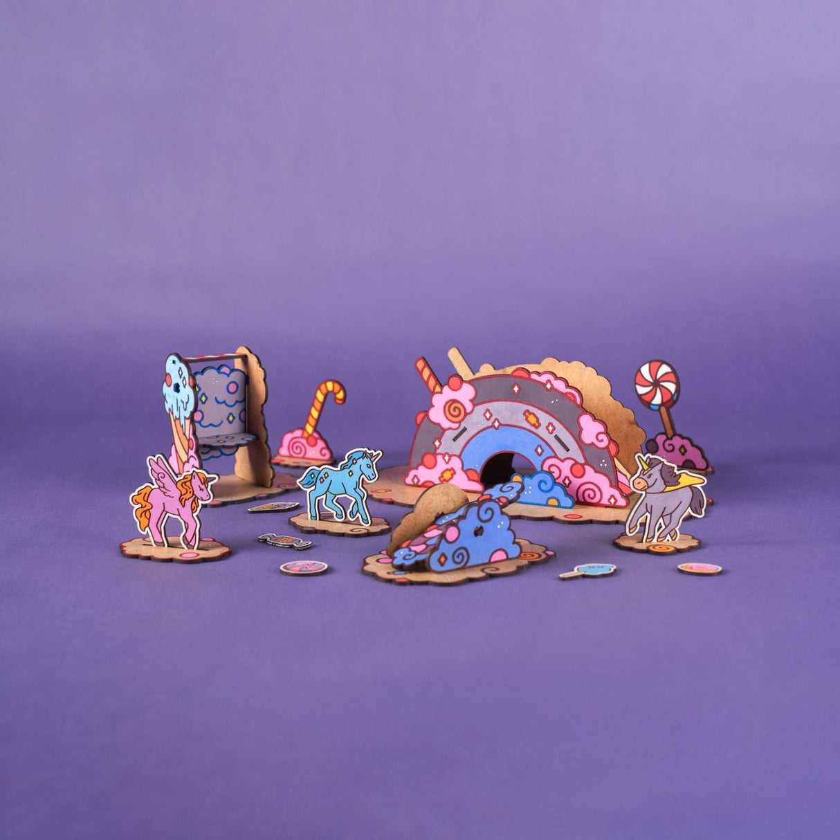 Crateit Unicorn Wooden Leksak Candy Land