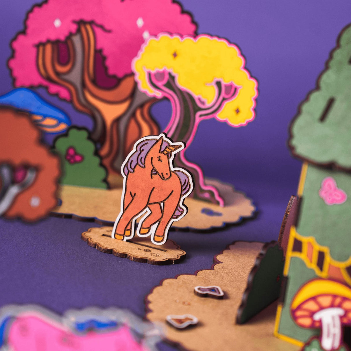 Crateit Unicorn Wooden Leksak Magic Forest