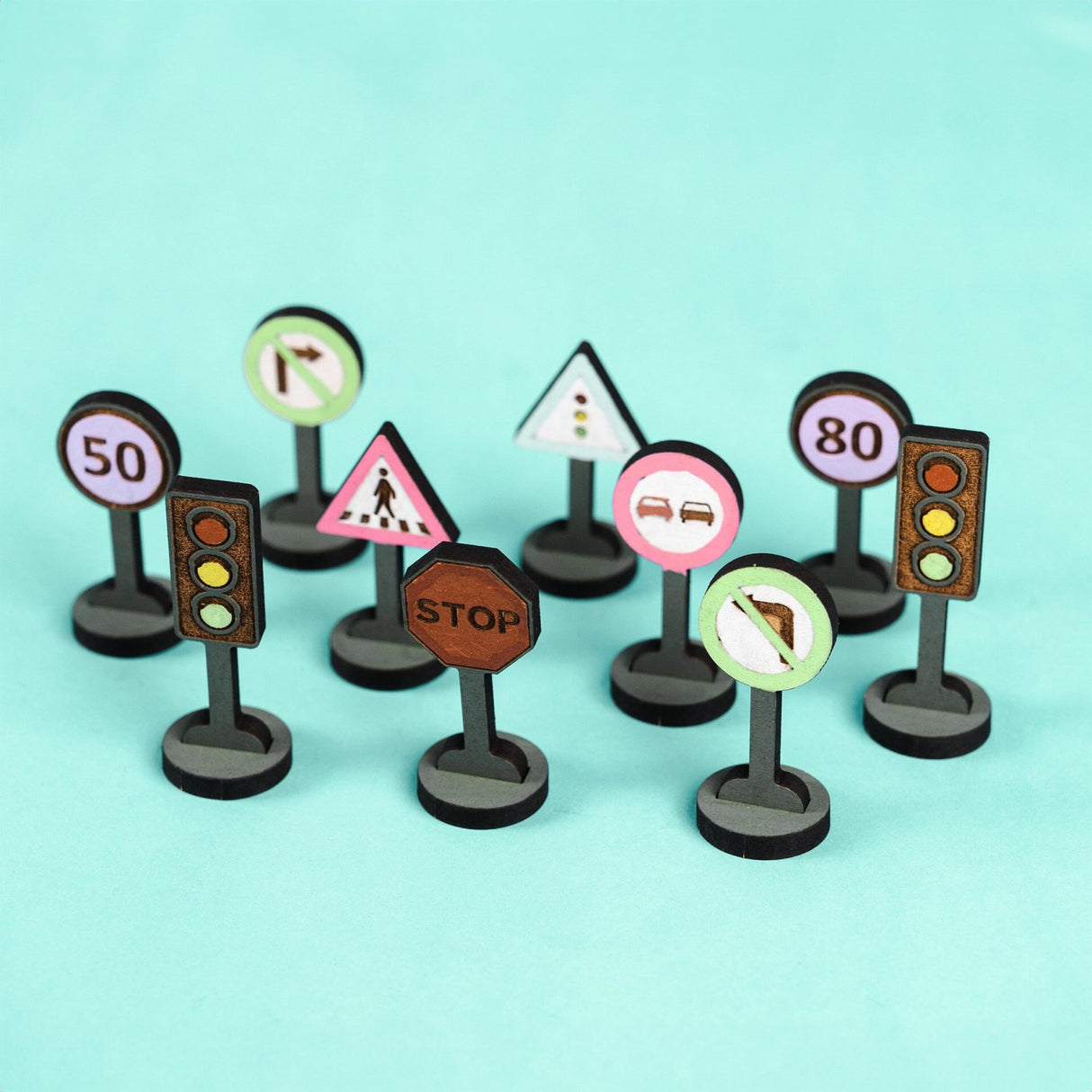Crateit Town Wooden Leksak Traffic & Road Signs Pack