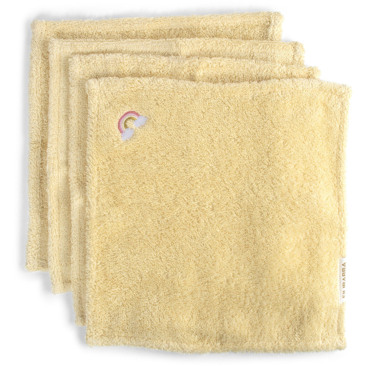 FILIBABBA Embroidered Rainbow Tvättlappar GOTS 4 Pack