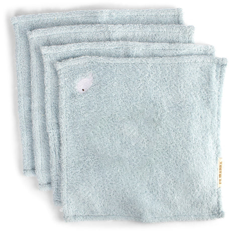FILIBABBA Embroidered Whale Tvättlappar GOTS 4 Pack