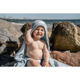 FILIBABBA Christian's Whale Tales Broderet Badehåndklæde Med Huva GOTS