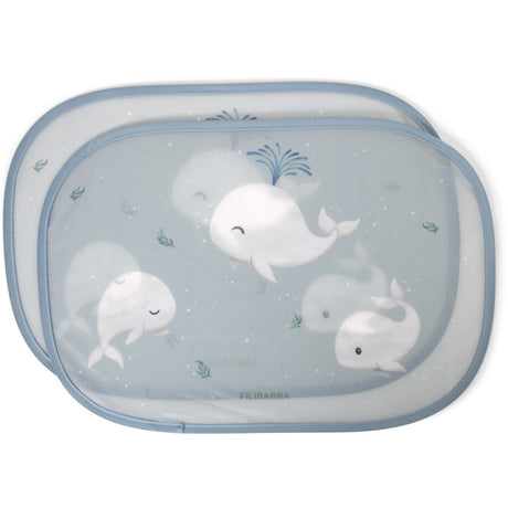 FILIBABBA Christian's Whale Tales Solskærme Til Bilen 2 Pack