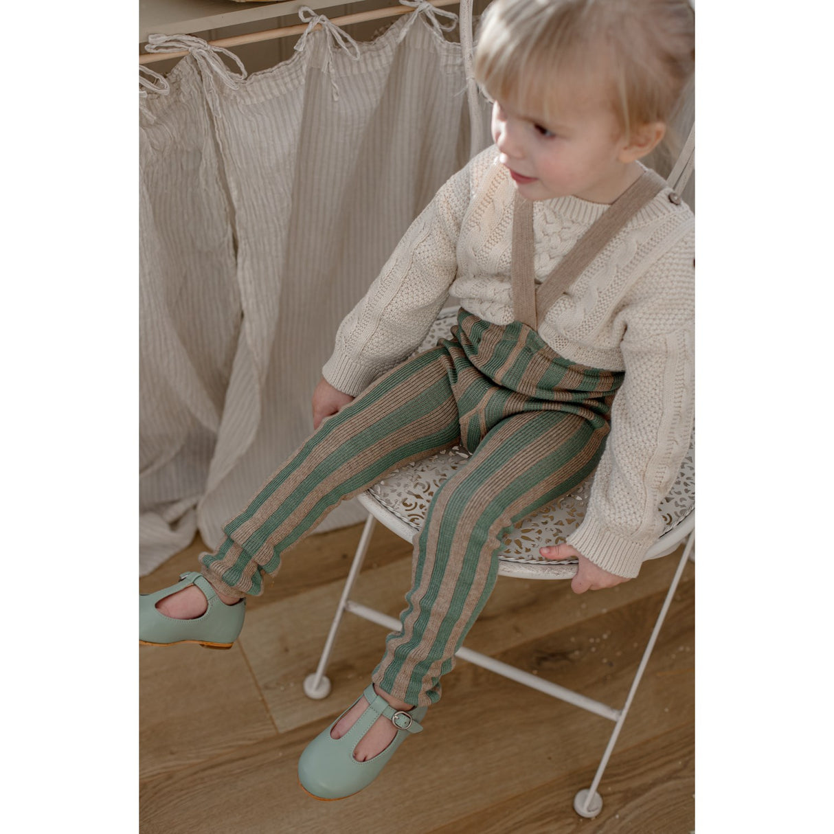 Silly Silas Matcha X Peanut Striped Footless Strumpbyxar Special Edition