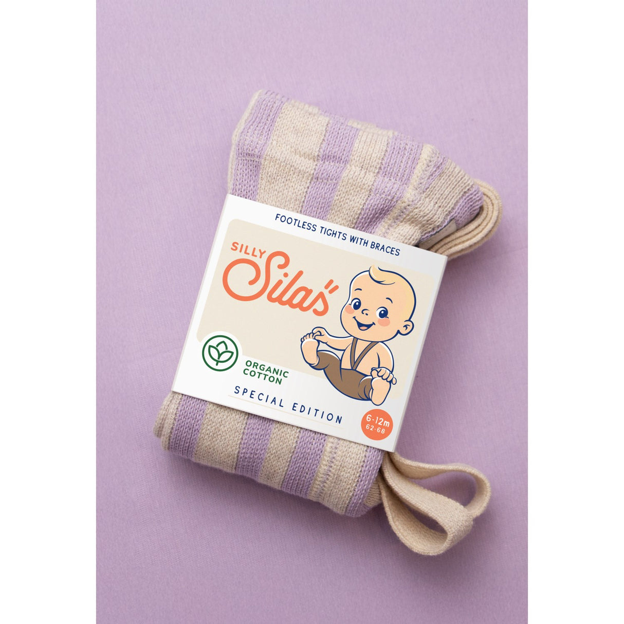 Silly Silas Lavender X Cream Striped Footless Strumpbyxar Special Edition