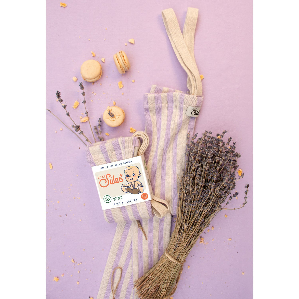 Silly Silas Lavender X Cream Striped Footless Strumpbyxar Special Edition