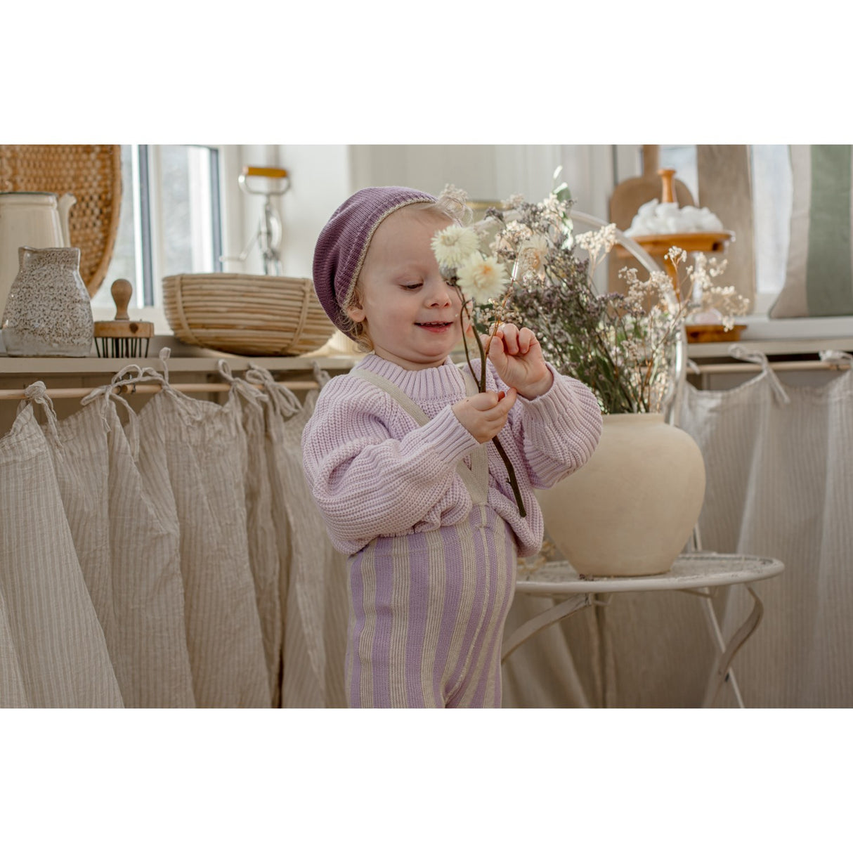 Silly Silas Lavender X Cream Striped Footless Strumpbyxar Special Edition