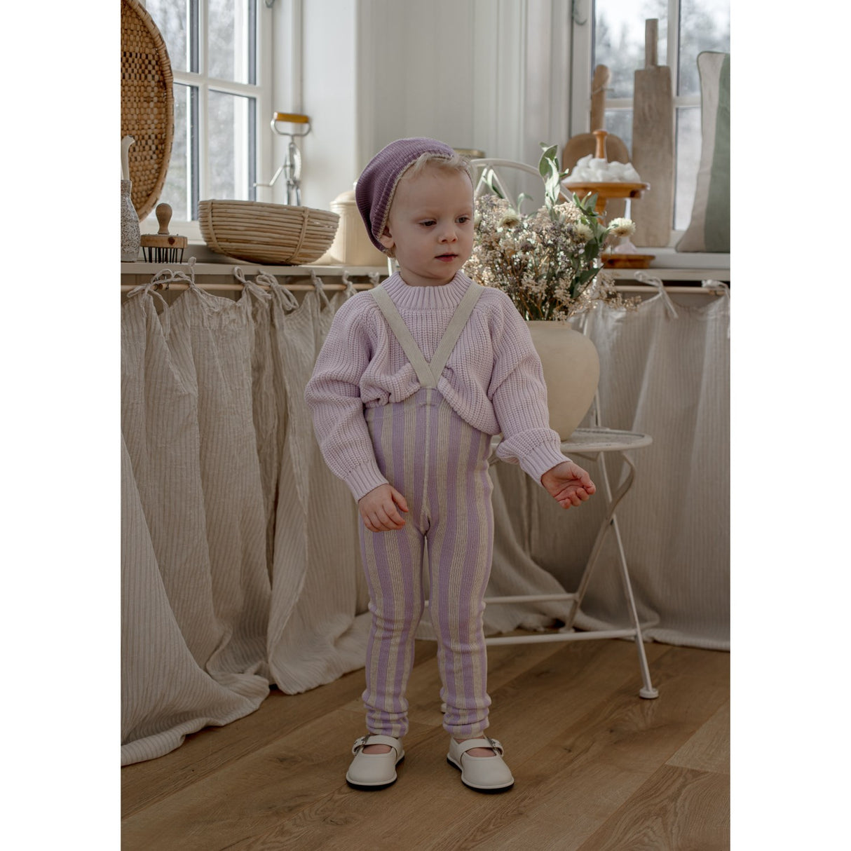 Silly Silas Lavender X Cream Striped Footless Strumpbyxar Special Edition