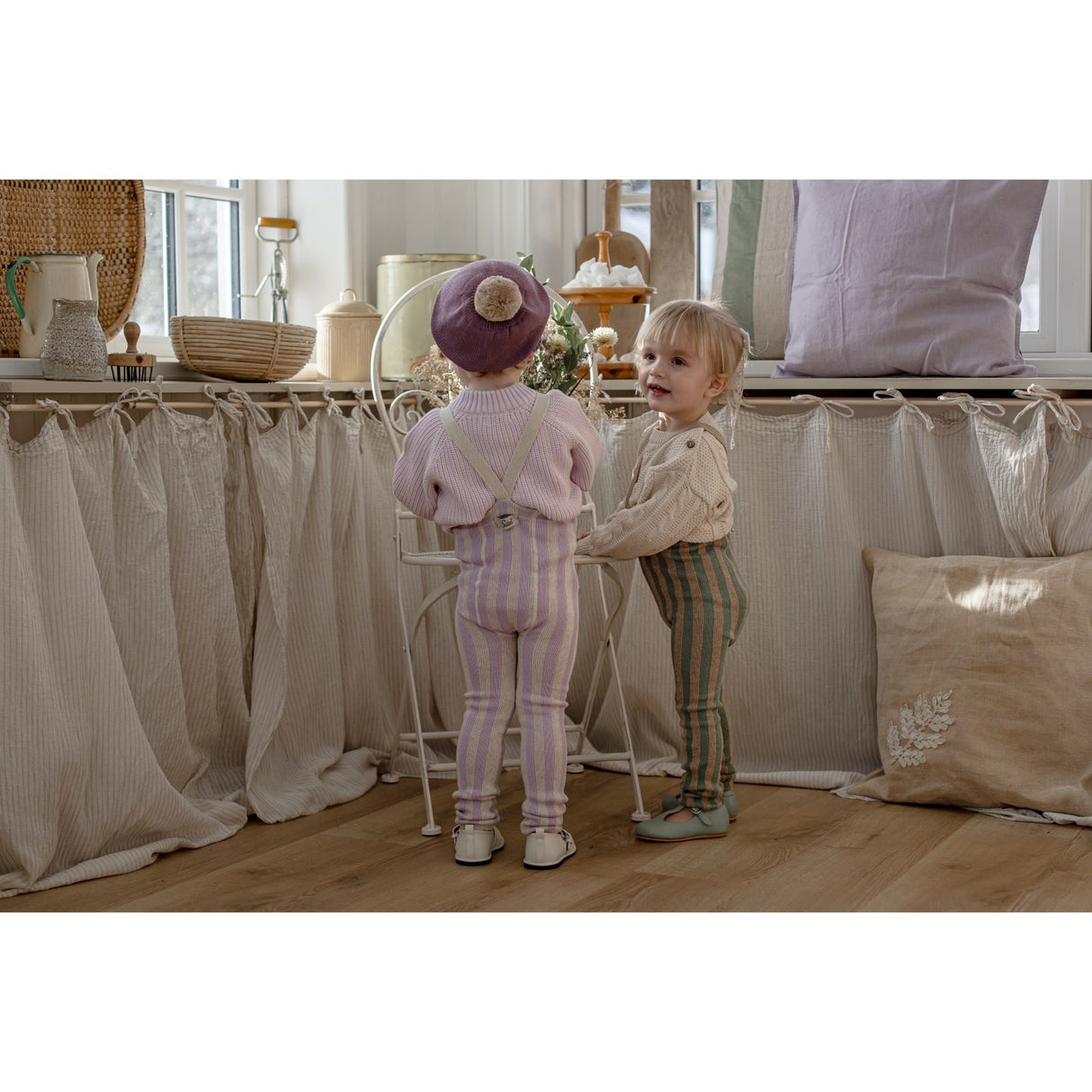 Silly Silas Lavender X Cream Striped Footless Strumpbyxar Special Edition