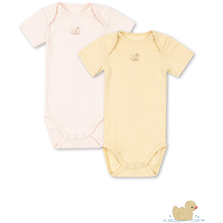 Konges Sløjd Banana Crepe/Creole Pink Fanga Perla 2 Pack Ss Body Ocs