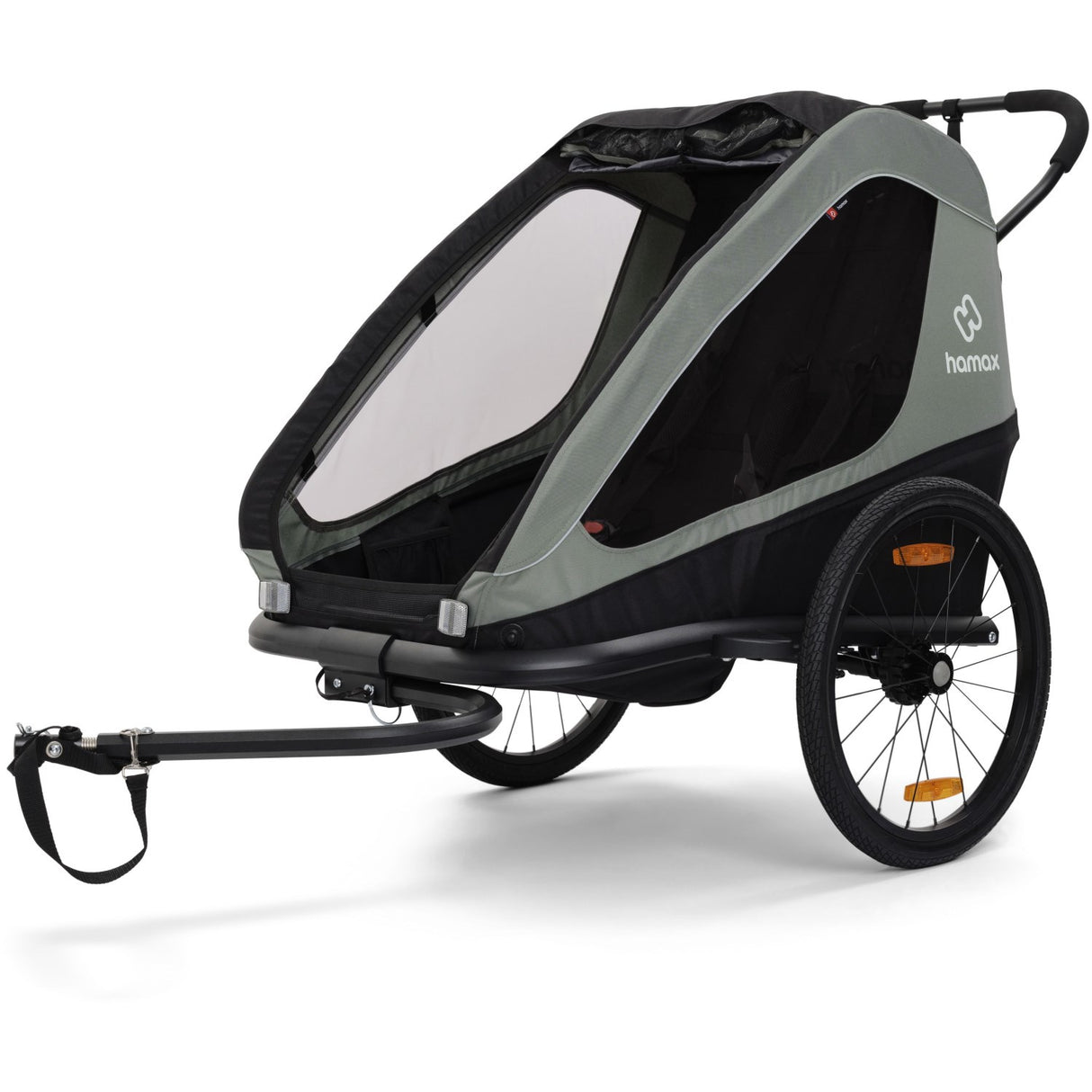 Hamax Khaki Green/Black Traveller Bicycle Trailer Dubbel
