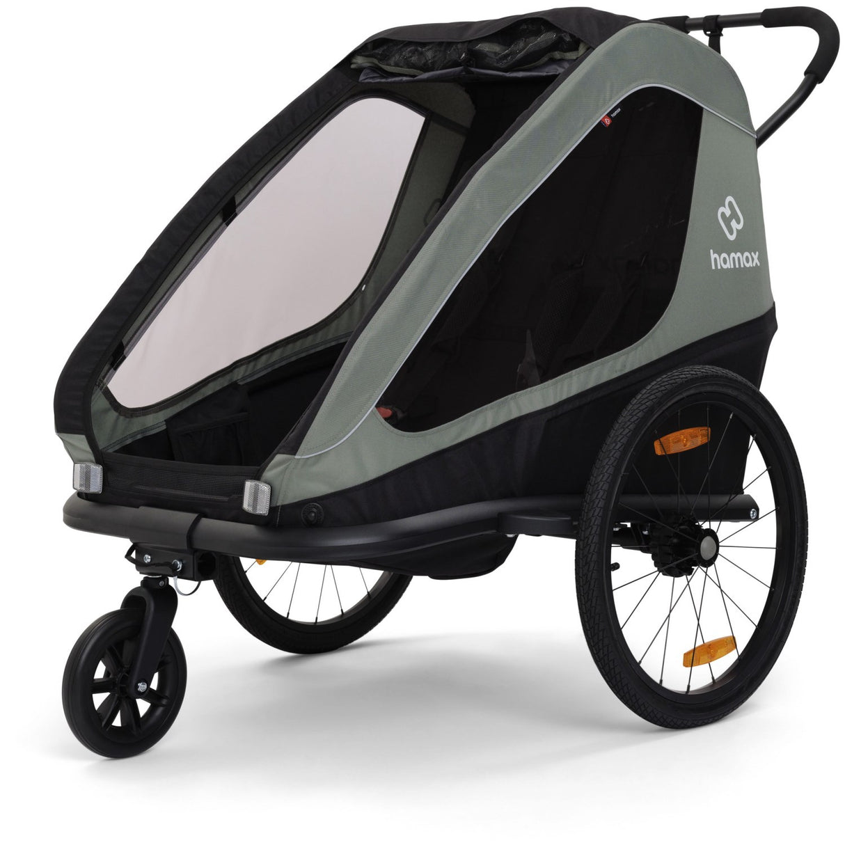 Hamax Khaki Green/Black Traveller Bicycle Trailer Dubbel