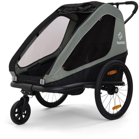 Hamax Khaki Green/Black Traveller Bicycle Trailer Dubbel