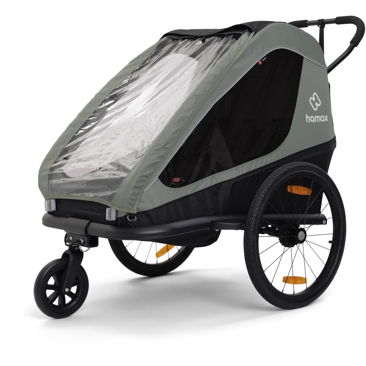 Hamax Khaki Green/Black Traveller Bicycle Trailer Dubbel
