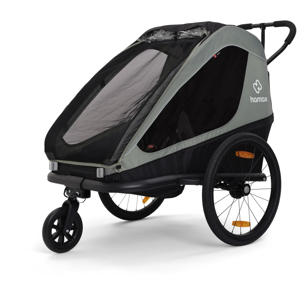 Hamax Khaki Green/Black Traveller Bicycle Trailer Dubbel