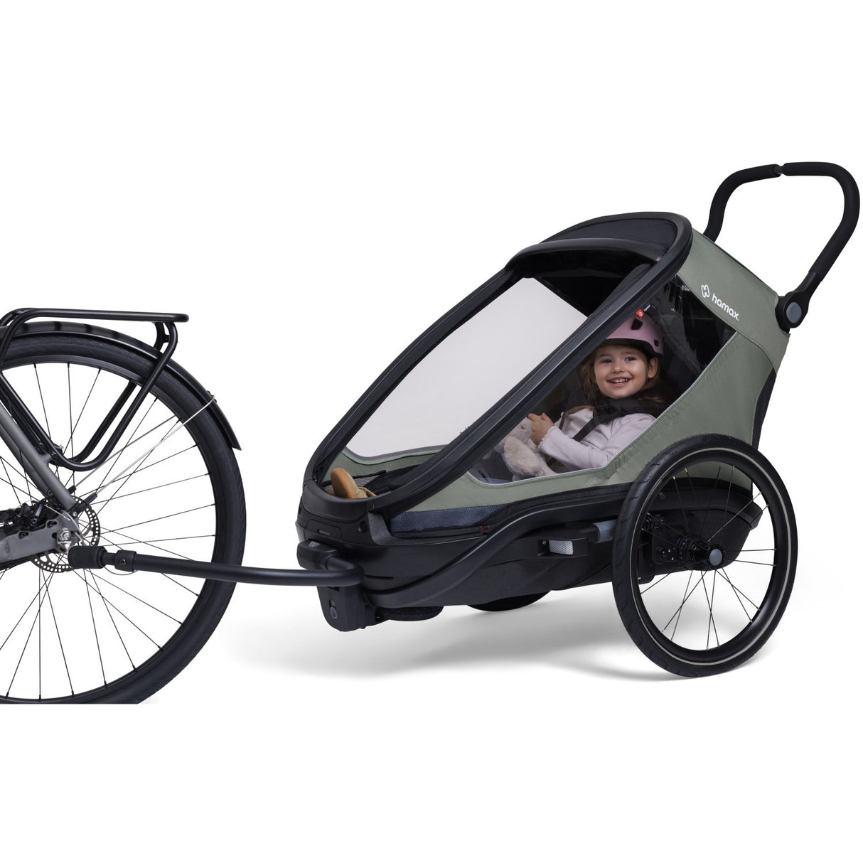 Hamax Green/Black Outback Next Bicycle Trailer Dubbel