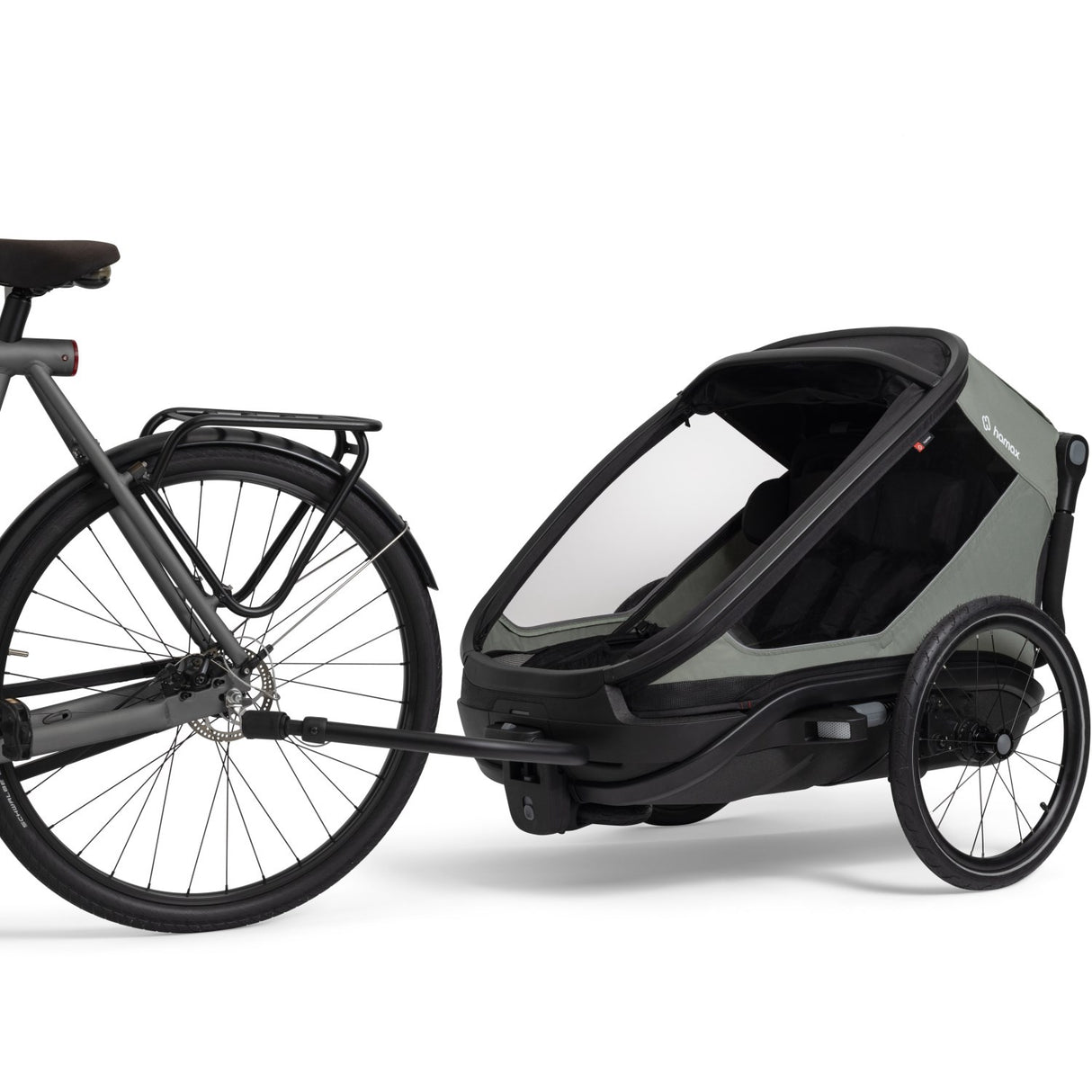 Hamax Green/Black Outback Next Bicycle Trailer Dubbel