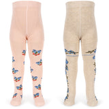 Konges Sløjd Amarena/Tramonto 2 Pack Flower Och Cherry Jacquard Strumpbyxar