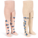 Konges Sløjd Amarena/Tramonto 2 Pack Flower Och Cherry Jacquard Strumpbyxar