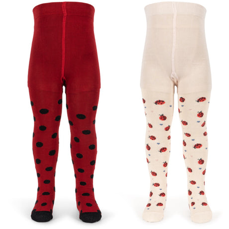 Konges Sløjd Ladybug 2 Pack Ladybug Jacquard Strumpbyxar