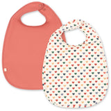 Konges Sløjd Coeur Colore/Faded Rose 2 Pack Dinner Haklapp