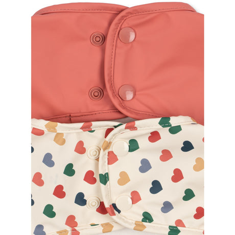 Konges Sløjd Coeur Colore/Faded Rose 2 Pack Dinner Haklapp Med Ärmar