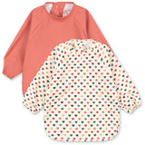 Konges Sløjd Coeur Colore/Faded Rose 2 Pack Dinner Haklapp Med Ärmar