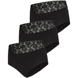 Mama;licious Black Mlheal Hw Lace Trosor 3-P A.
