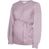 Mama;licious Misty Rose Melange Mlnewanne L/S Stickad Topp A.
