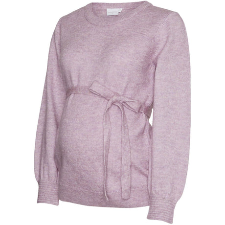 Mama;licious Misty Rose Melange Mlnewanne L/S Stickad Topp A.