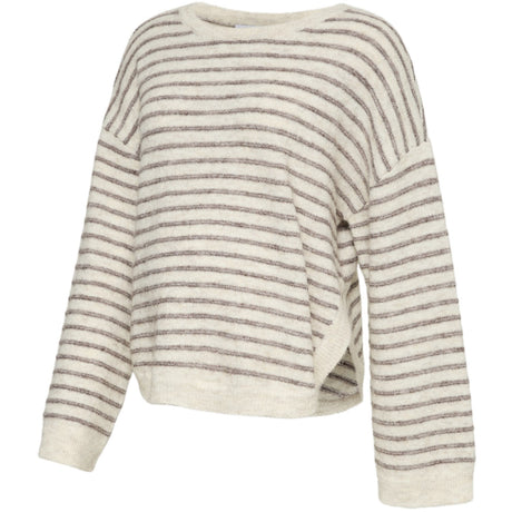 Mama;licious Birch Bungee Cord Melange Mlirma Vita Ls Stickad Topp 2F