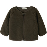 Lil'Atelier Dark Earth Nbnnalo Bia Loose Sherpa Jacka Lil