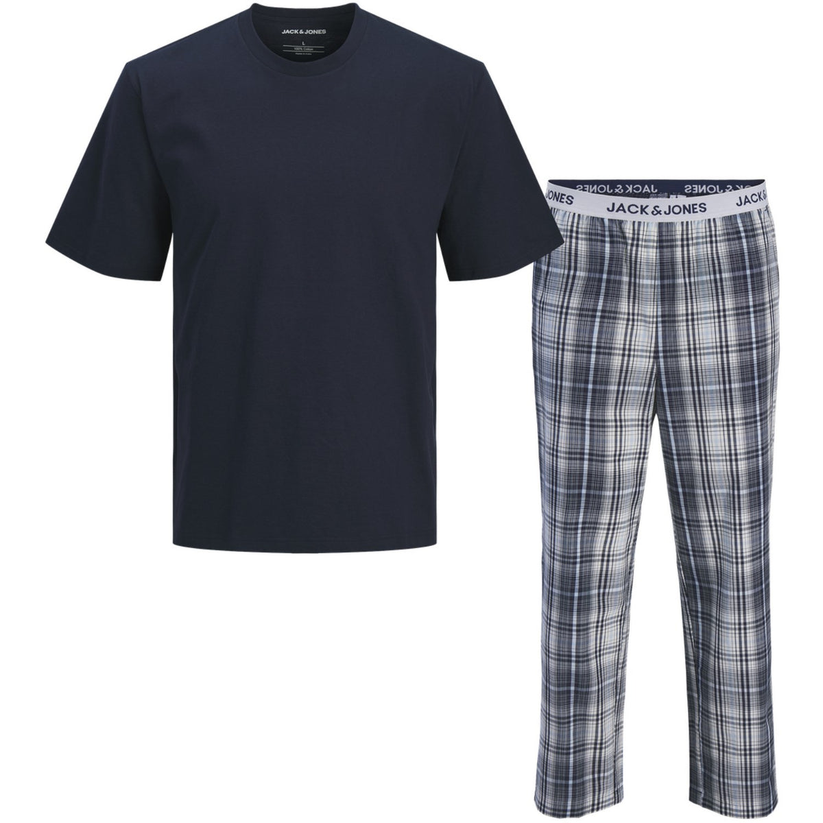 Jack & Jones Junior Sky Captain Checks Jacluca Ss Tee Och Woven Byxor Gif Jnr