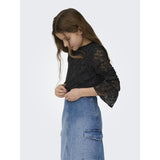 kids ONLY Black Kogtoos L/S Lace Topp Jrs