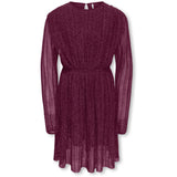 kids ONLY Rumba Red Silver Lurex Kogglam Ls Klänning Jrs