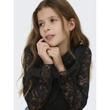 kids ONLY Black Kogtoos L/S Lace Topp Jrs