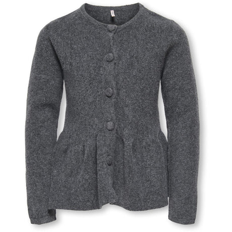 kids ONLY Dark Grey Melange Kogpiruet Ls Peplum Cardigan Knt