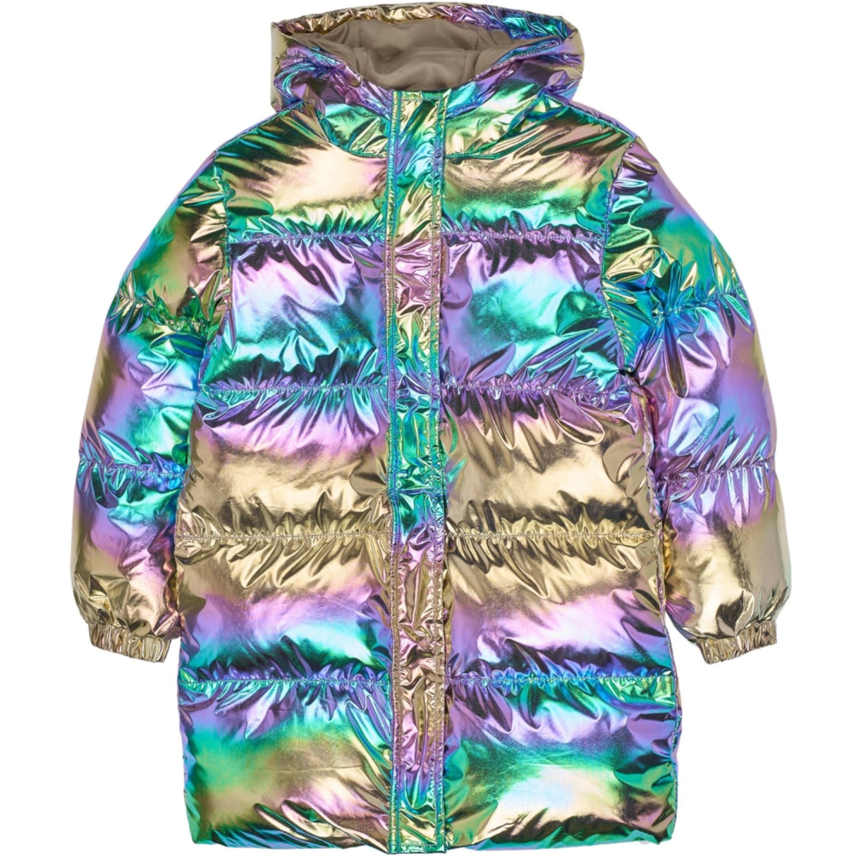 The New Metallic Multicolor Tnunicca Long Puffer Jacka