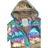 The New Metallic Multicolor Tnunicca Long Puffer Jacka