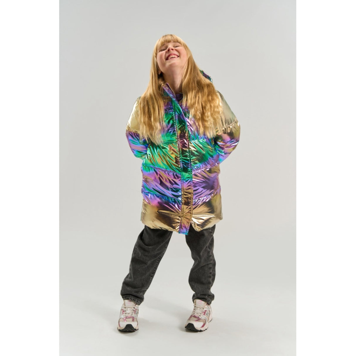 The New Metallic Multicolor Tnunicca Long Puffer Jacka