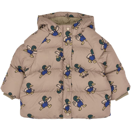 THE NEW Siblings Taupe Gray AOP Tn Tnstuwe Puffer Jacka