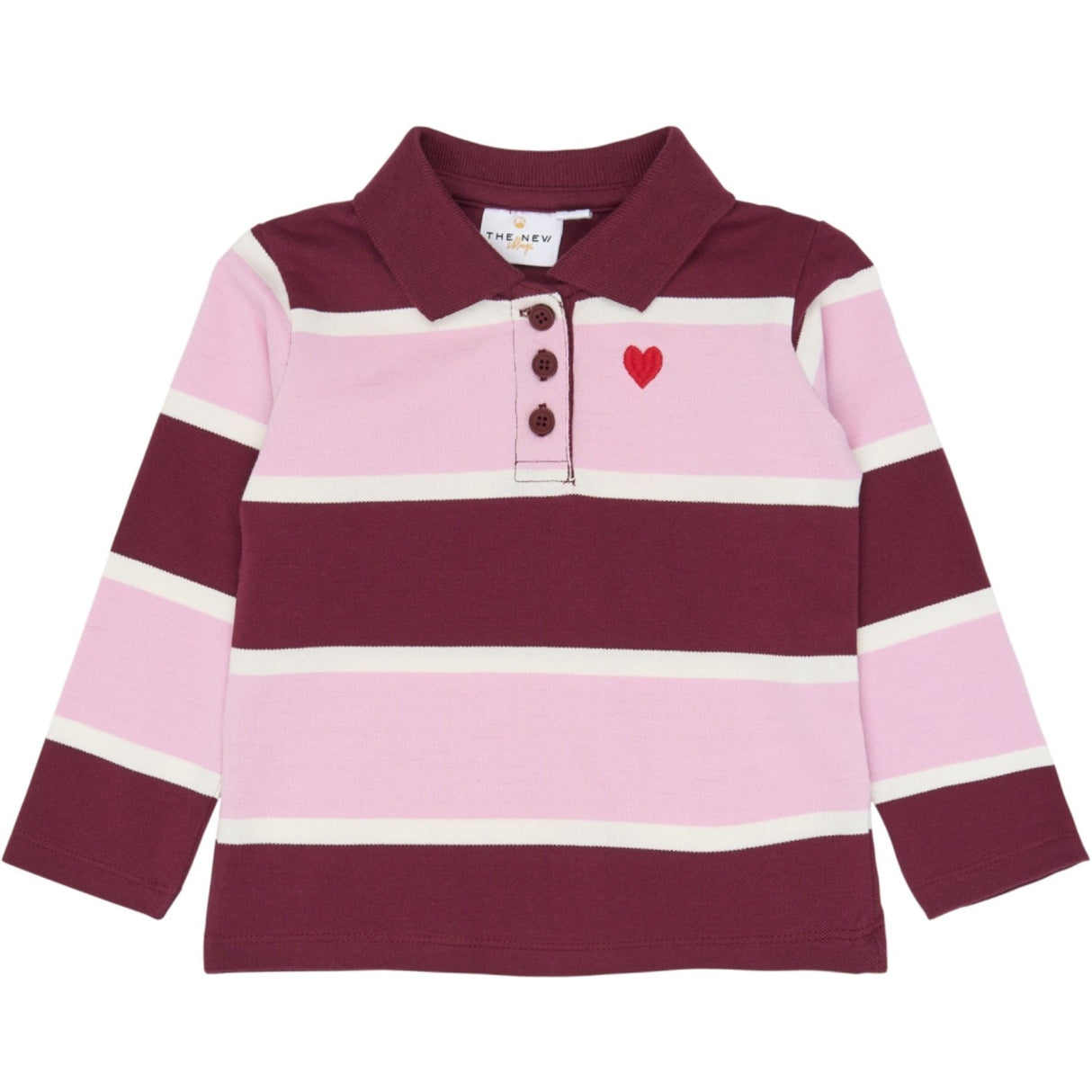 THE NEW Siblings Burgundy Striped Tn Tnstvidalia L_S Pique Pikétröja