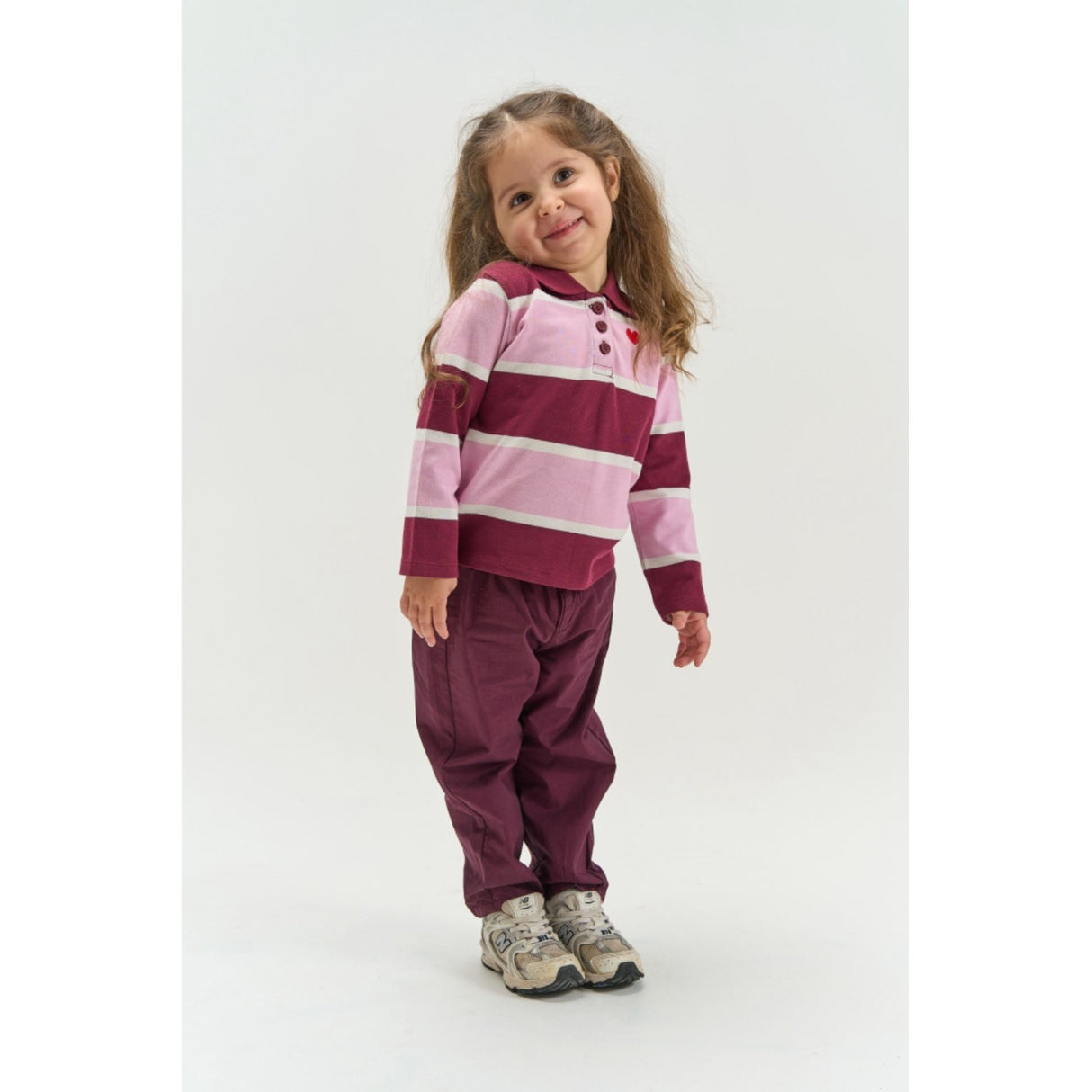 THE NEW Siblings Burgundy Striped Tn Tnstvidalia L_S Pique Pikétröja