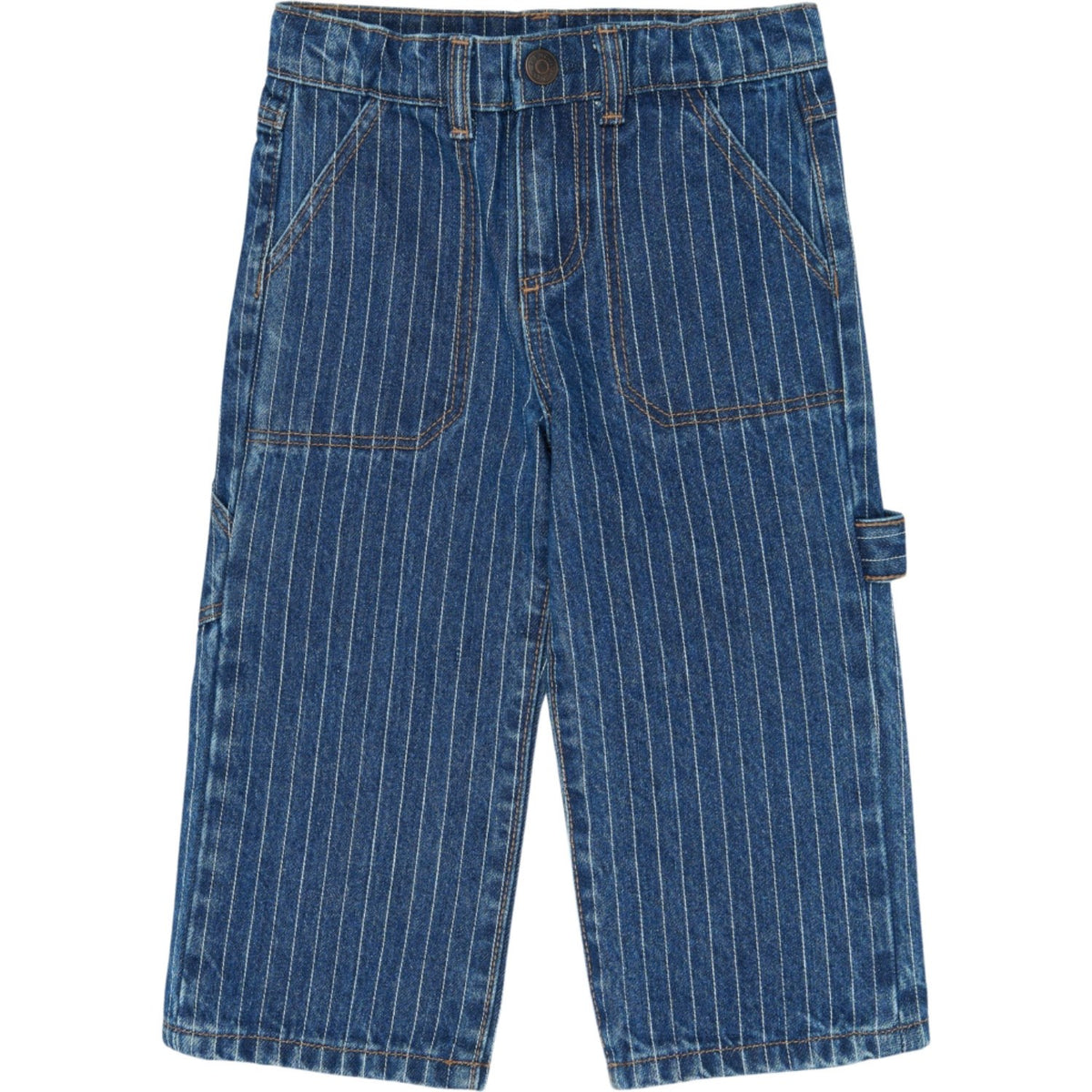 THE NEW Siblings Medium Blue Denim AOP Tnstvilfredo Baggy Fit Worker Jeans