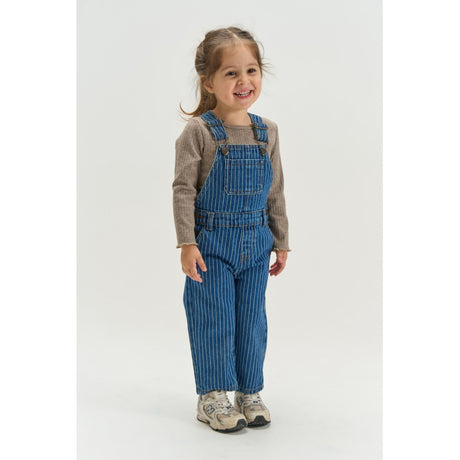 THE NEW Siblings Medium Blue Denim AOP Tnstvilfredo Denim Dungarees