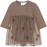 THE NEW Siblings Taupe Gray Emb Tn Tnsbynalla L_S Mesh Bodydress